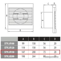 Осевой вентилятор Dospel Styl II 150 S