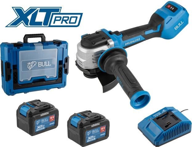 Угловая шлифмашина Bull CSG 1812-1 SR XLTpro Xcase 1333998 (с 2-мя АКБ, кейс)