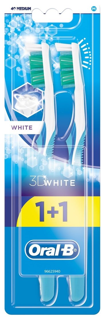 

Набор зубных щеток Oral-B 3D White средней жесткости (2 шт)