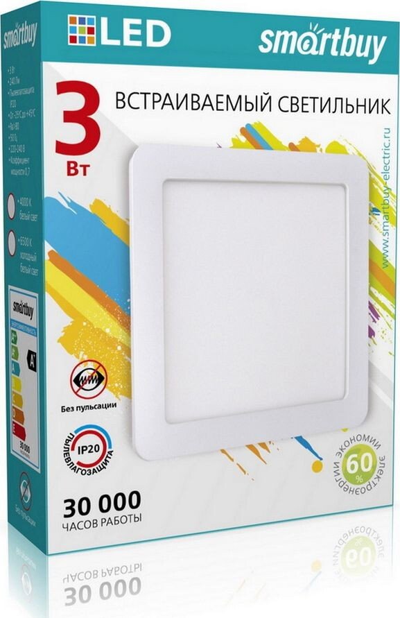 

Точечный светильник SmartBuy SBL-DLSq-3-4K
