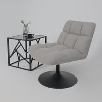 Интерьерное кресло AksHome Grande (серая ткань Linen Fabric-11/черный)