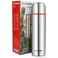 Термос StarWind 20-1200 1.2л (серебристый/красный)