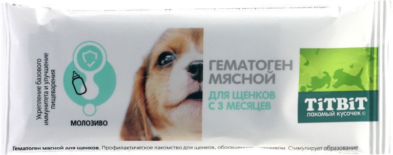 

Лакомство для собак TiTBiT Гематоген мясной для щенков 35 г