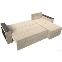 Угловой диван Лига диванов Дубай лайт правый 114163 (микровельвет бежевый)