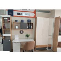 Шкаф распашной Глазов МЦН Лойс 85 (Дуб золотистый/Белый/Графит)