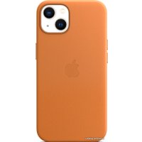 Чехол для телефона Apple MagSafe Leather Case для iPhone 13 (золотистая охра)