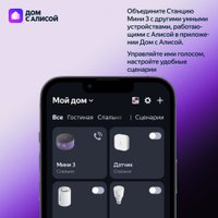 Умная колонка Яндекс Станция Мини 3 с часами (черный) в Гомеле