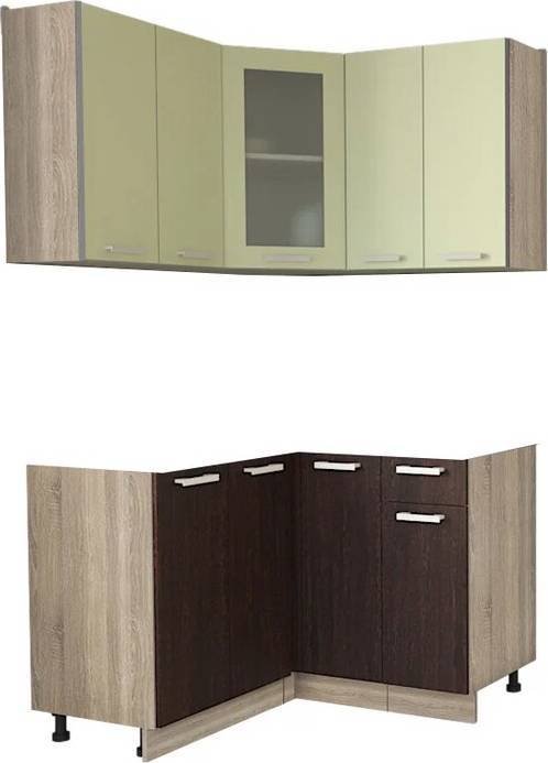 

Готовая кухня Интерлиния Мила 12x12 без столешницы (салатовый/дуб венге)