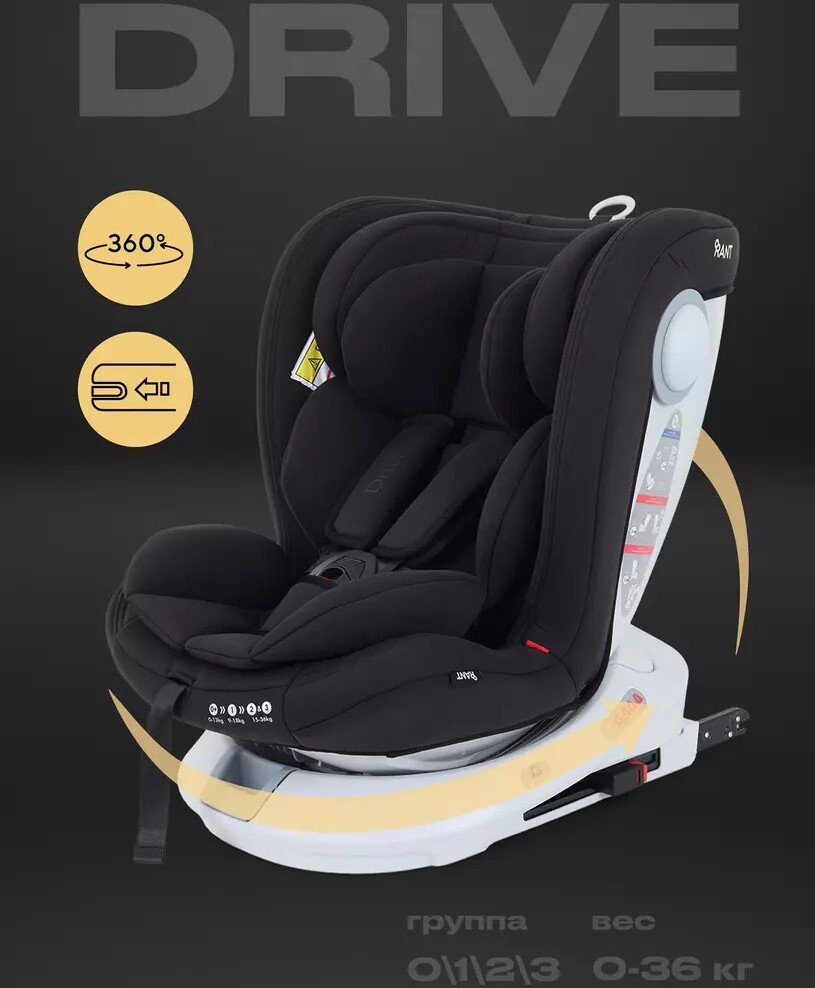 Детское автокресло Rant Drive isofix LB619 (черный)