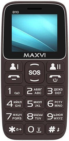 Кнопочный телефон Maxvi B110 (коричневый)