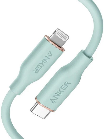 

Кабель Anker PowerLine III Flow 641 A8662 USB Type-C - Lightning 60W (0.9 м, зеленый)