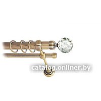 Карниз для штор Lm Decor Кристалл 130 2р гладкий 25/16мм (антик, 3.2м)