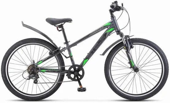Велосипед Stels Turbo 400 V 2025 (темно-серый/зеленый)
