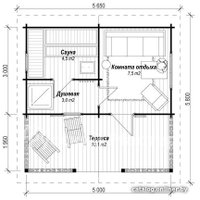 Русская баня Банилюкс Б-1 5x5 м