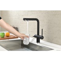 Смеситель Paulmark Serpentine Se213222-GM (черный/вороненая сталь)