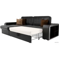 Угловой диван Лига диванов Брюссель 29397 (левый, экокожа, черный)