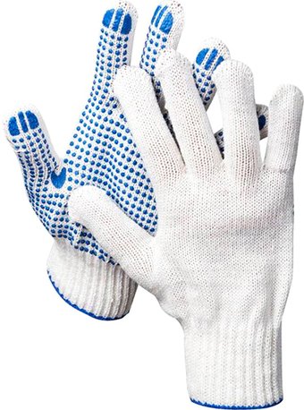 Текстильные перчатки VivoTrade 2406 ПВХ Лайт 4 нити (белый)