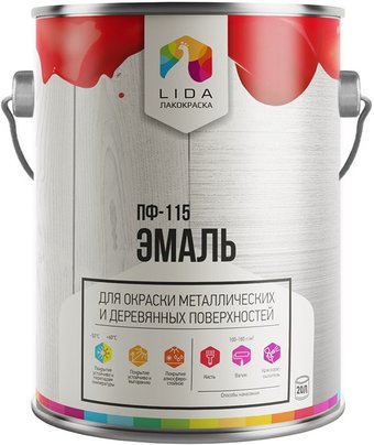 Эмаль LIDA ПФ-115 10 кг (белый)