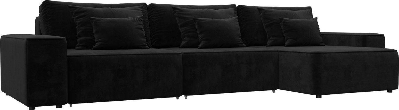 

Угловой диван Лига диванов Лига-074 универсальный 129865 (велюр Seven 35 черный)