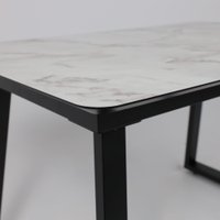Кухонный стол Lepremo AV 1208 HPL+МДФ раздвижной 1200-1600x800 (виктори натуральный/черный)