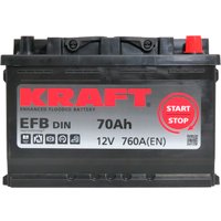 Автомобильный аккумулятор KRAFT EFB 70 R+ + Бесплатная диагностика подвески или -30% на замену масла