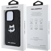 Чехол для телефона Lagerfeld PU Grained Monogram NFT Choupette metal Head для iPhone 16 Pro KLHCP16LPGKLCHPK