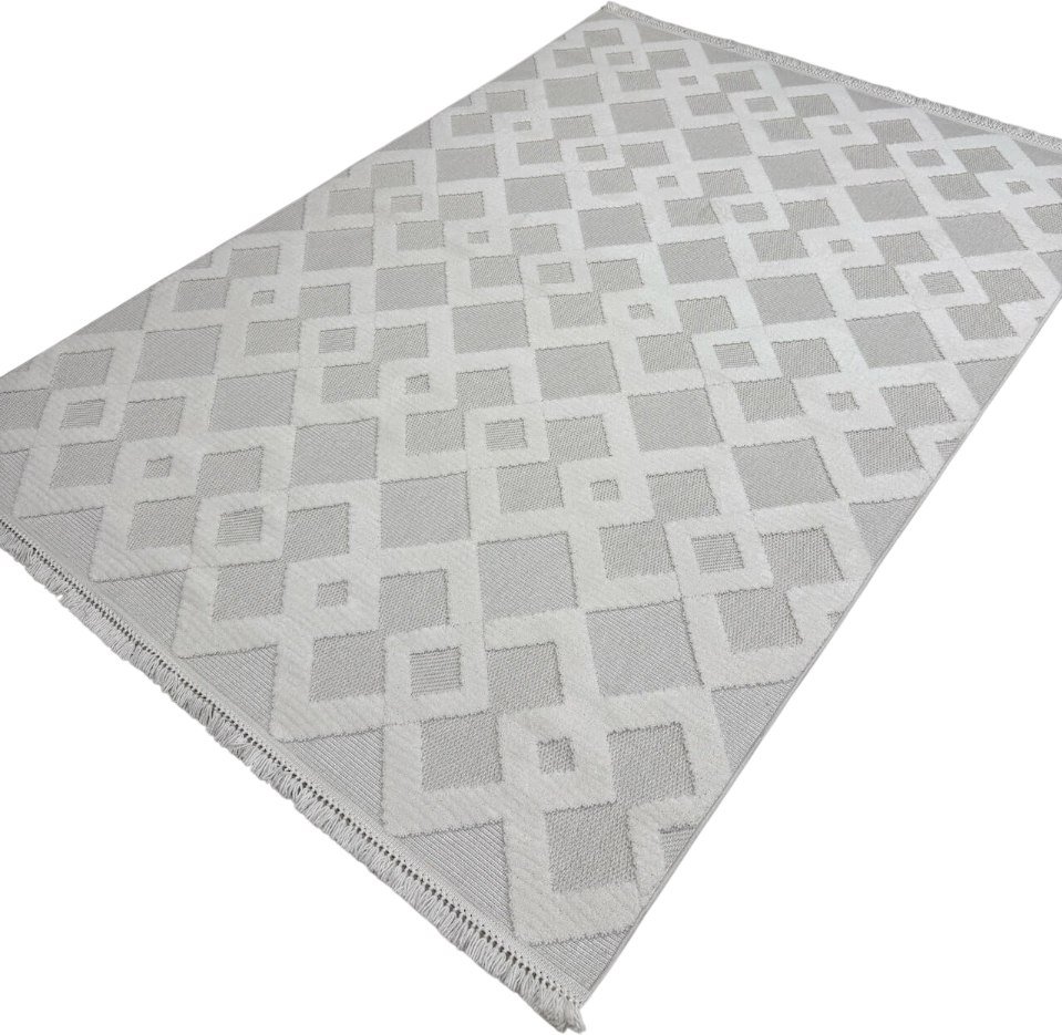 

Ковер для жилой комнаты Radjab Carpet Поло Прямоугольник EN 261 12474RK (1.2x1.8, Cream)