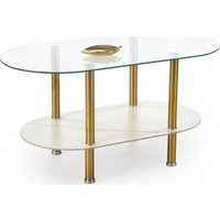 Журнальный столик Halmar Ducat (белый мрамор/прозрачный/золотой)