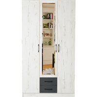 Шкаф распашной Памир Беатрис Трио (крафт белый/антрацит)