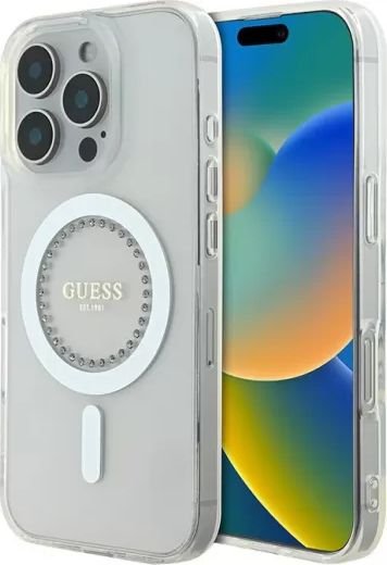 

Чехол для телефона Guess PC/TPU Diamond Rhinestone Circle (MagSafe) для iPhone 16 Pro GUHMP16LPFTDTEH