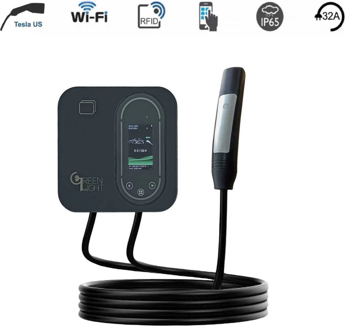 

Зарядная станция GNLT Tesla US 7м (6–32А)