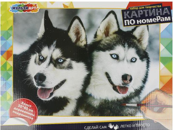 

Картина по номерам MultiArt Хаски CANV30X40-HUSKY