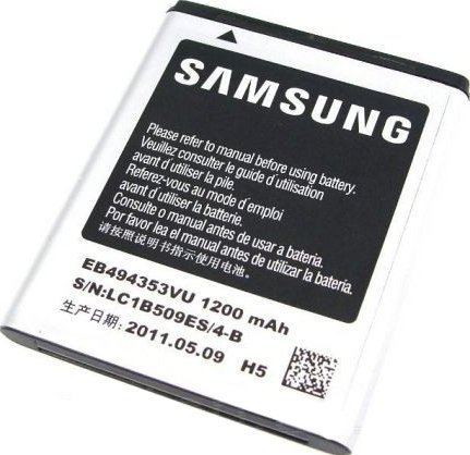 

Аккумулятор для телефона Копия Samsung Star 2 Duos, Wave 525/533/575/578, Galaxy Mini (EB494353V)