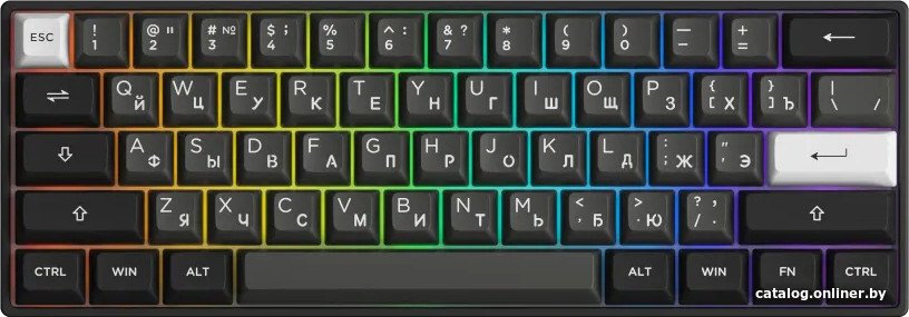 Клавиатура Akko 3061S Black & Silver (Akko Cream Yellow V3 Pro)