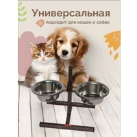 Подставка для мисок Zoonik 08812-2 (металлик, с мисками)