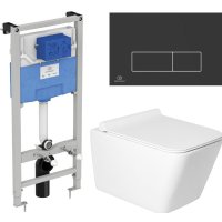 Унитаз подвесной Saniteco KW-9004W в комплекте с инсталляцией + R020467 + R0121A6