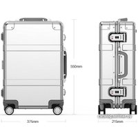 Чемодан-спиннер RunMi 90 Points Metal Suitcase 20 (серебристый)