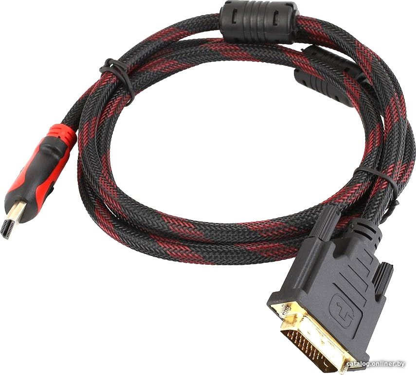 Кабель USBTOP HDMI – DVI-D 5 м в тканевой оплетке