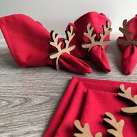 Сервировочная салфетка ОМурМебель с держателем Рога оленя (6шт, красный)