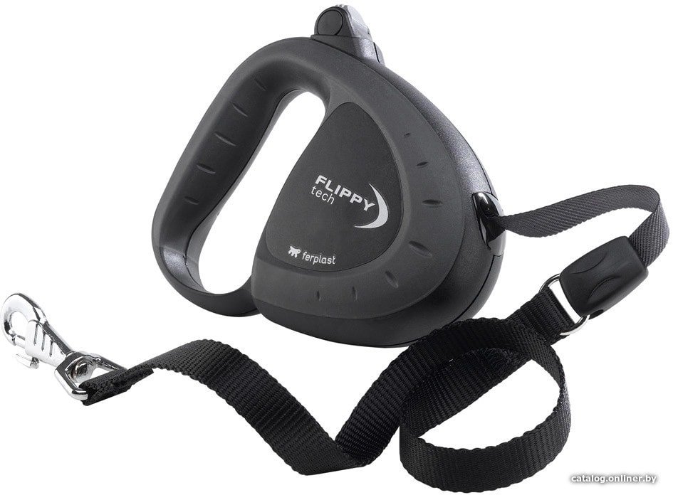 Поводок-рулетка Ferplast Flippy Tech Tape L 75032021 (черный)