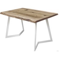 Кухонный стол Buro7 Уиллис 150 (с обзолом и сучками, дуб беленый/белый)