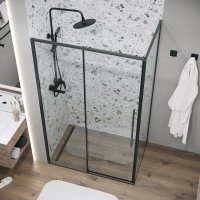 Душевой уголок Grossman Galaxy 100x90x195 120.K33.01.1090.21.00 (черный матовый/прозрачное стекло)