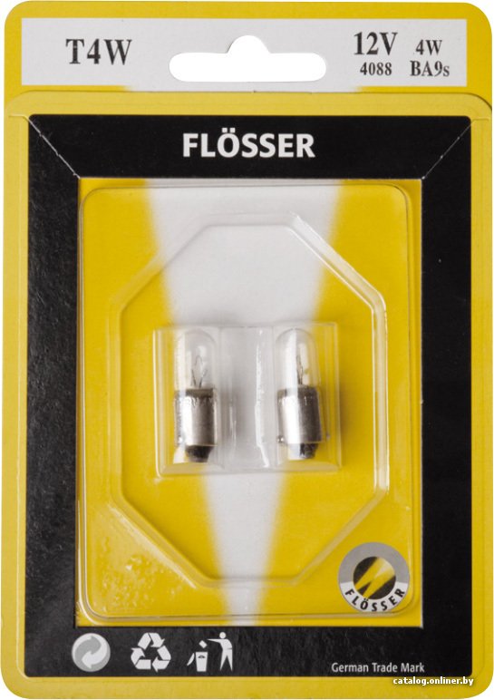 Галогенная лампа Flosser T4W 12V 4W BA9s 2шт [94088]
