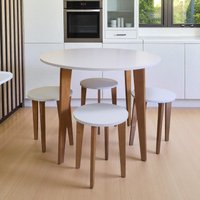 Обеденная группа Mio Tesoro Леванто (белый/дуб натуральный)