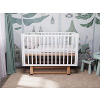 Классическая детская кроватка Incanto PAPI с автоспинкой и маятником KR-0176/60 (белый/бук)