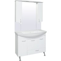  Runo Тумба с умывальником Севилья 105 с корзиной для белья + Стиль 1050 (напольная)