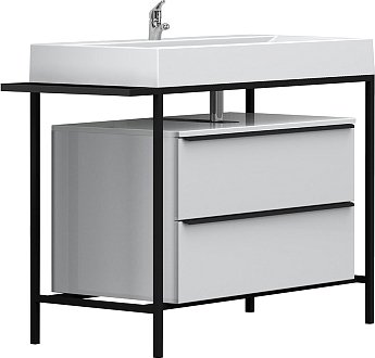 

Belux Тумба с умывальником Биарритц Н100-02 (1, белый глянцевый)