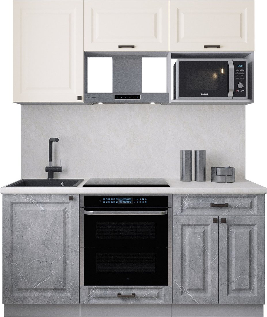 

Готовая кухня Интерлиния Мила Деко 1.7 (керамика/белый/опал светлый)