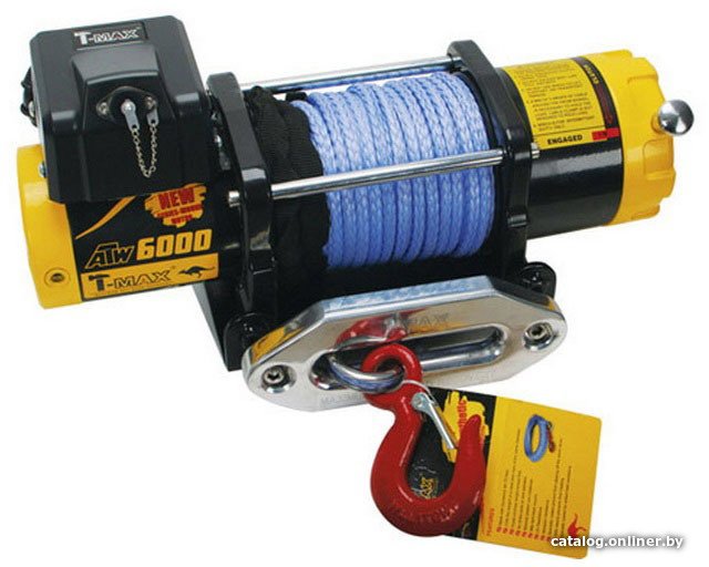 Лебедка автомобильная T-max ATW Pro 6000 синтетика