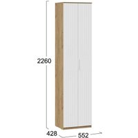 Шкаф распашной Трия Хилтон для одежды исп.2 (дуб крафт золотой/белый матовый) в Гомеле